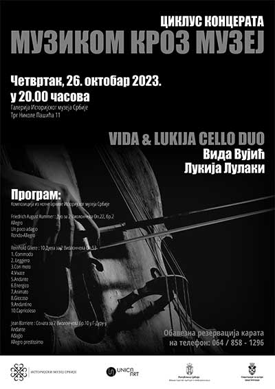 Koncert internacionalnog dua „Vida & Lukija cello duo”